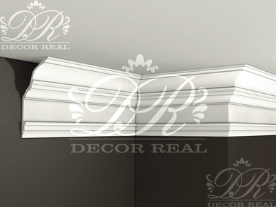 Гладкий гипсовый карниз К46 от Decor Real.
